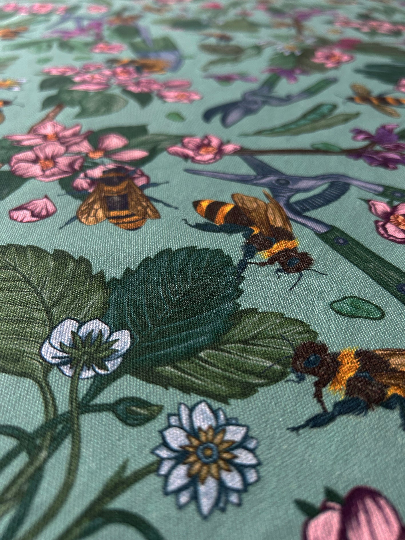Signature Bee Mint Furnishing Fabric