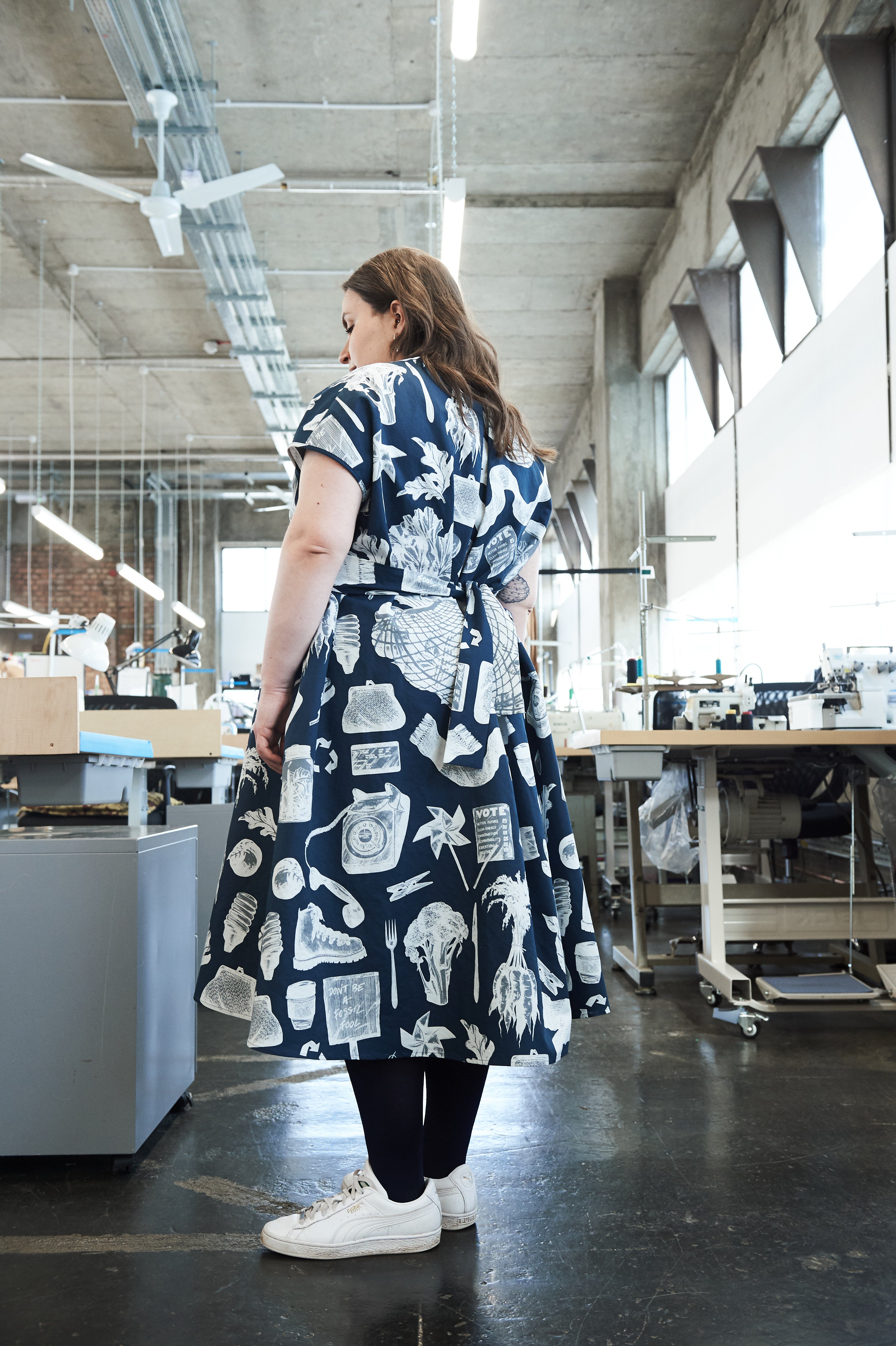 Light Blue Dress in Organic Cotton / Hemp - SAMPLE