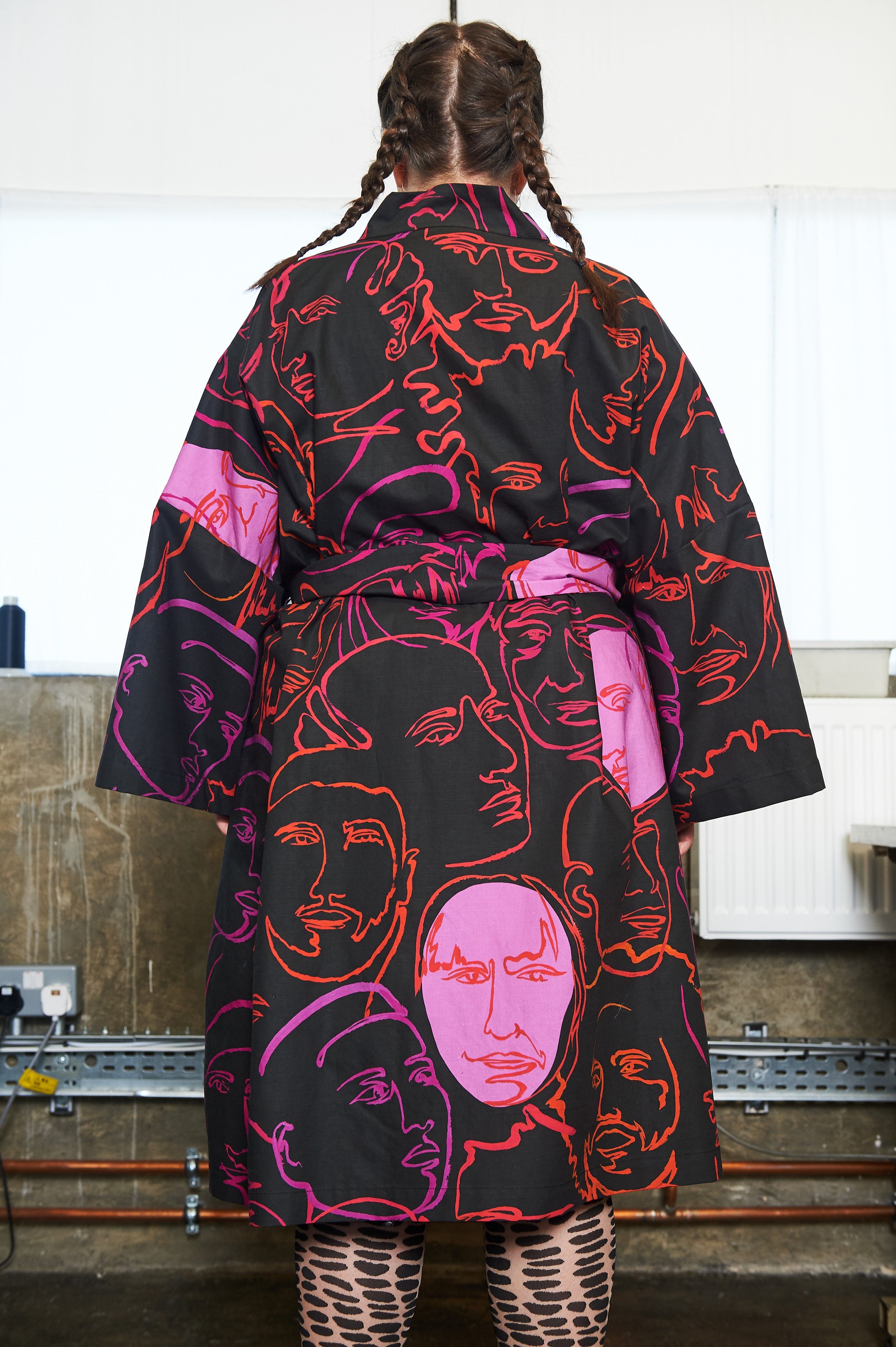 Magenta Robe in Organic Cotton / Hemp - SAMPLE