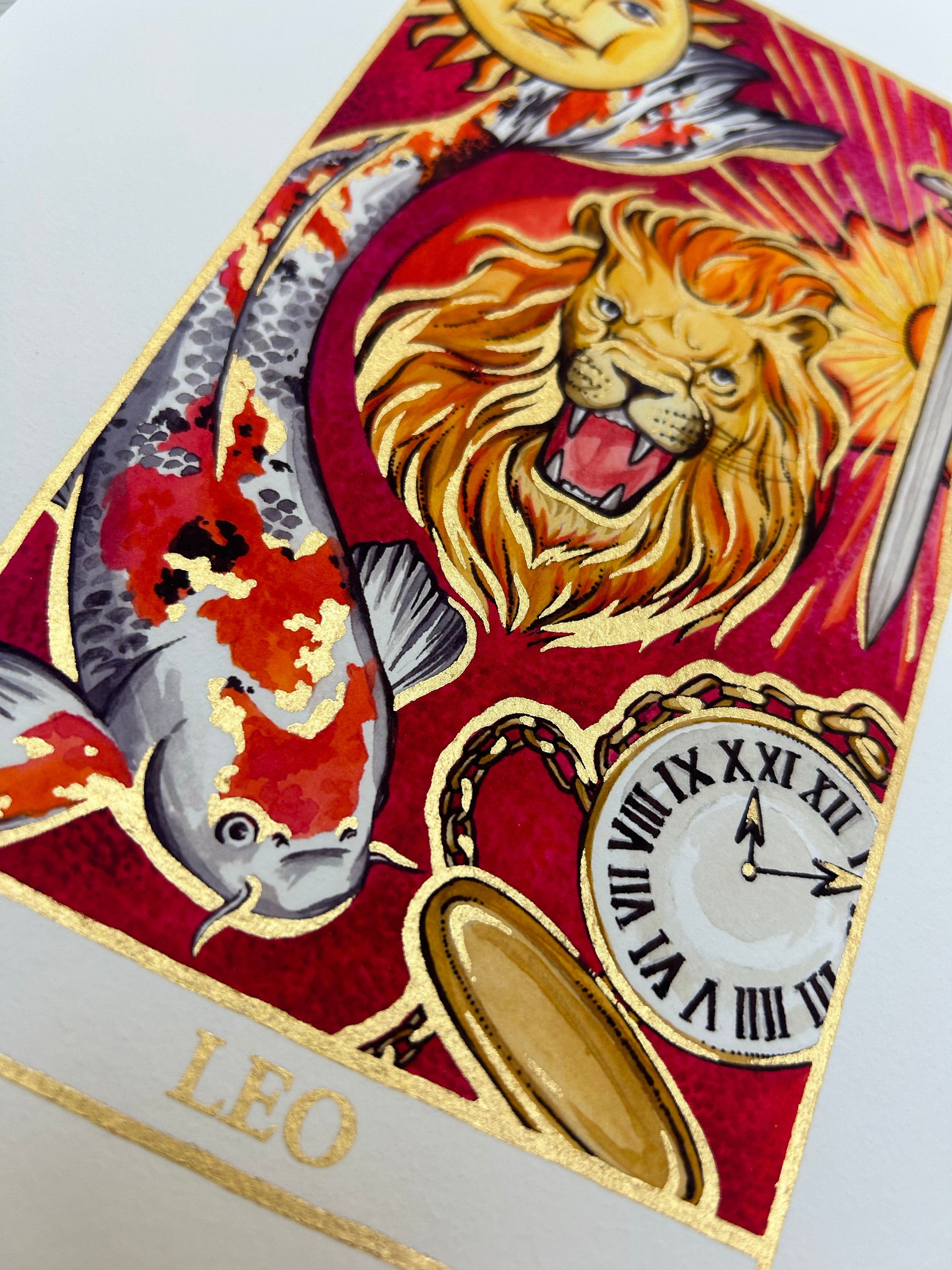 LEO Zodiac Tarot Artwork